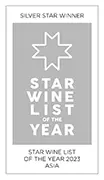 Star Wine List of the Year Asia 2023 – Silver Star