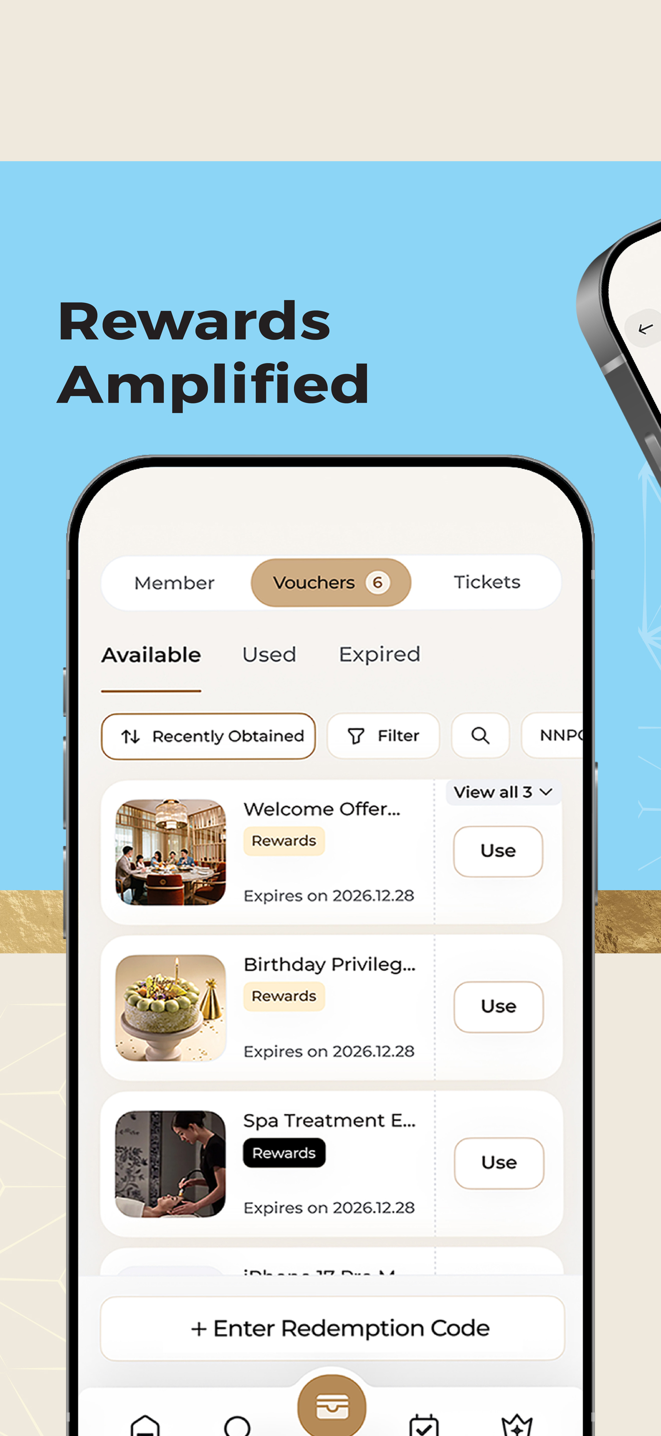 Galaxy Resort App rewards vouchers
