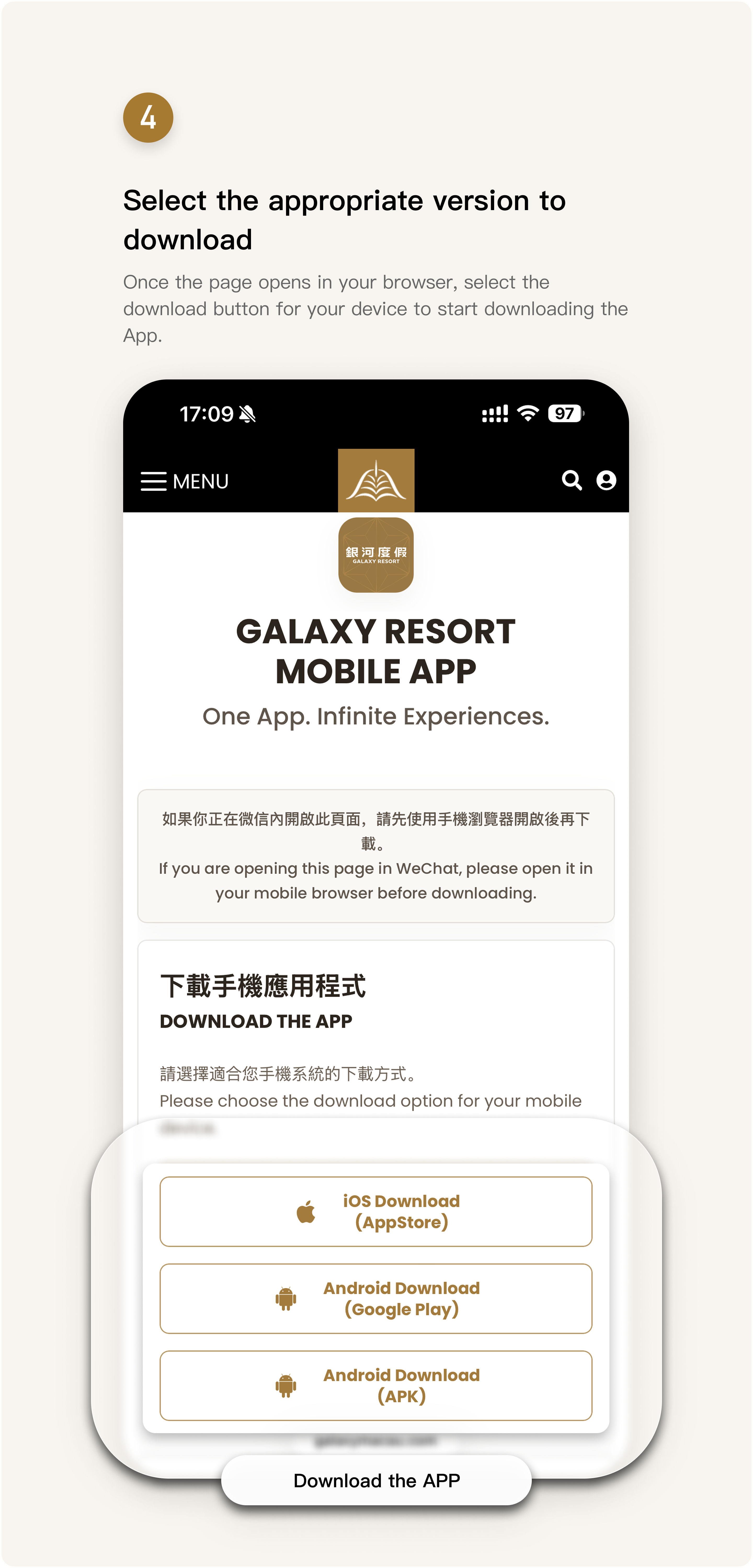 Step 4 - Select the appropriate version to download