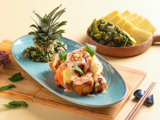 Lugang - Shrimp Stuffed Crullers with Pineapple